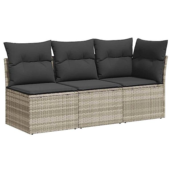 vidaXL Loungesofa Gartensofa mit Kissen 3-Sitzer günstig online kaufen