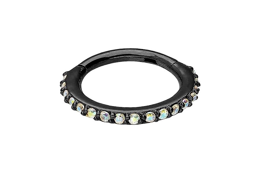 PIERCINGLINE Nasenpiercing Chirurgenstahl Segmentring Clicker EINGEFASSTE günstig online kaufen
