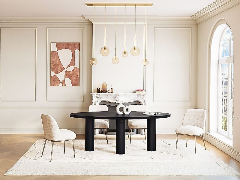 Esstisch 8 Personen - Eschenfurnier - Schwarz - FALYN günstig online kaufen