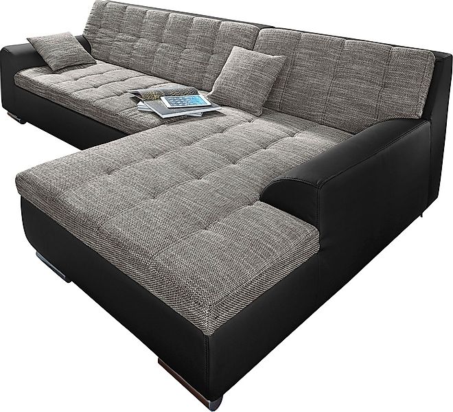 DOMO collection Ecksofa Treviso, wahlweise mit Bettfunktion, incl. Zierkiss günstig online kaufen