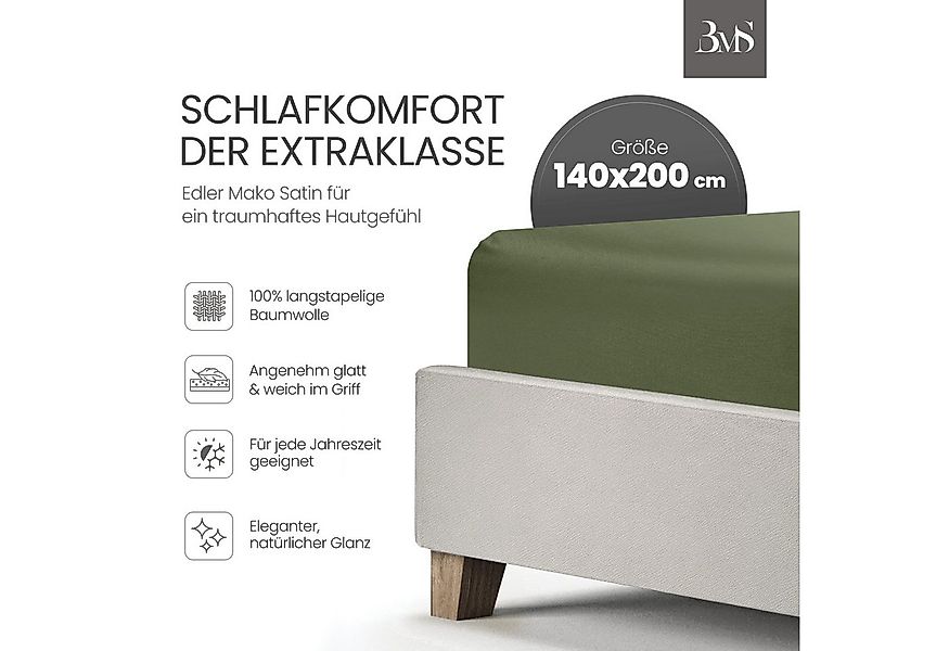 BETTWAESCHE-MIT-STIL Spannbettlaken Mako Satin Spannbettlaken, Matratzenhöh günstig online kaufen