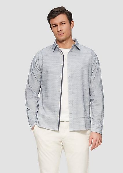s.Oliver Langarmhemd Slim Fit: Strukturiertes Hemd mit Kentkragen Waschung günstig online kaufen