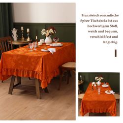 Refttenw Tischdecke Blumentischdecke, Spitzentischdecke mit Rüschen günstig online kaufen