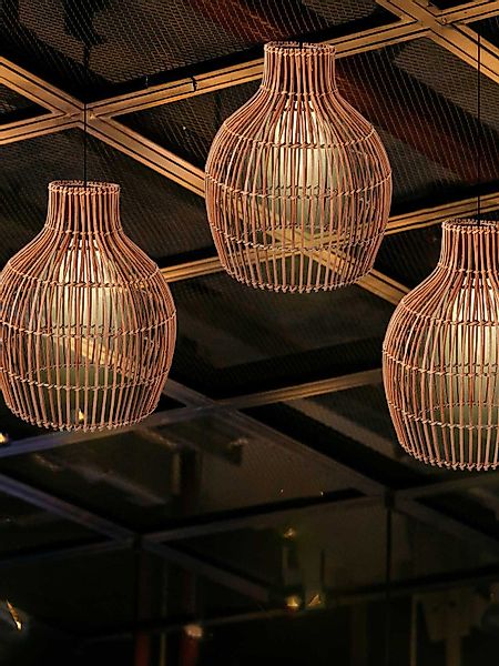 VIVANNO Hängeleuchte Rattan PLAFON Rund - günstig online kaufen