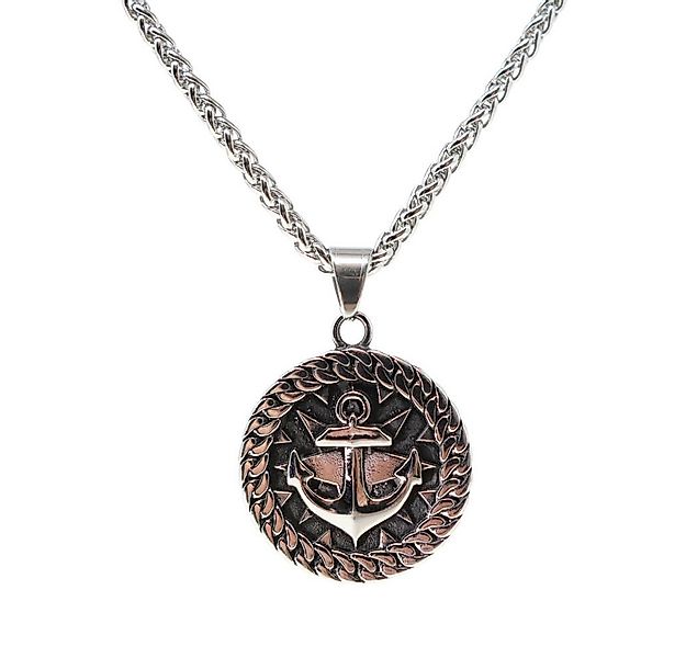 DALMARO Kette mit Anhänger Lederkette Edelstahlkette 316L ANKER AMULETT, He günstig online kaufen