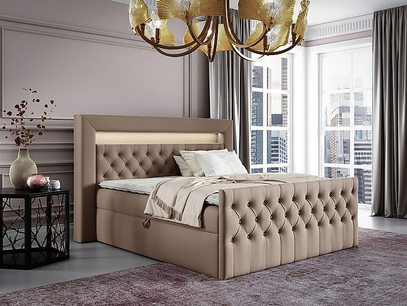 Fun Möbel Boxbett Schlafzimmerbett ERNESTO Nr.4 in Stoff Elisa Velvet (inkl günstig online kaufen