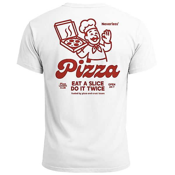Neverless Print-Shirt Herren T-Shirt Backprint Pizza günstig online kaufen