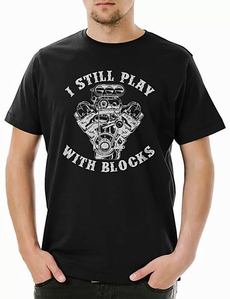 Urban Backwoods Print-Shirt Motor I Still Play With Blocks Herren T-Shirt B günstig online kaufen