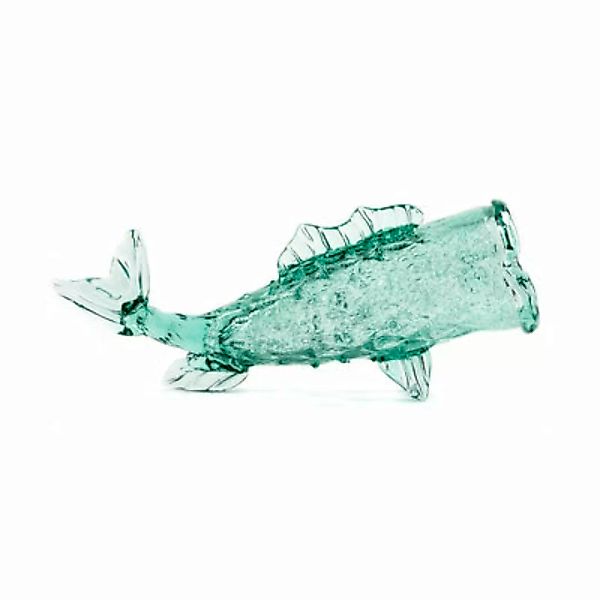 Topf Fish Long glas grün / Recycling-Glas - Handgefertigt / L 48 x H 20 cm günstig online kaufen