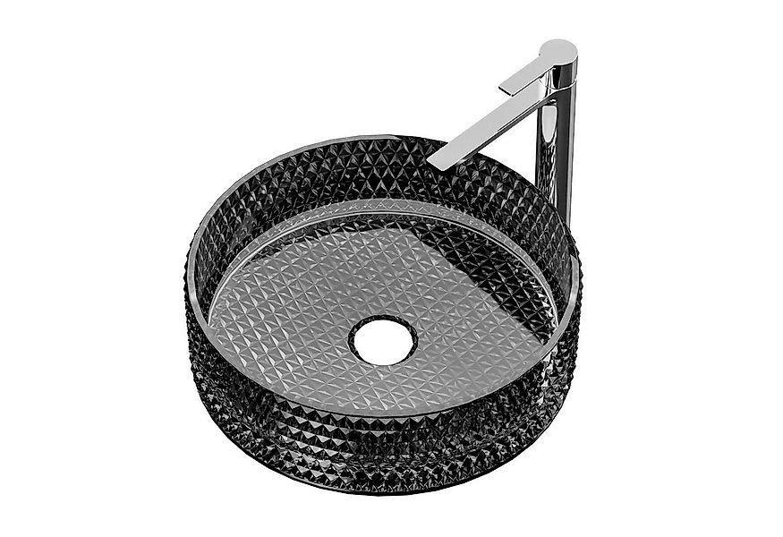 EMKE Aufsatzwaschbecken Ovales Aufsatzwaschbecken gehärtetes Glas transpare günstig online kaufen