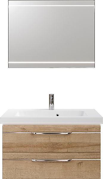 Saphir Badmöbel-Set "Balto 2-teilig Mineralmarmor-Waschtisch mit LED-Spiege günstig online kaufen