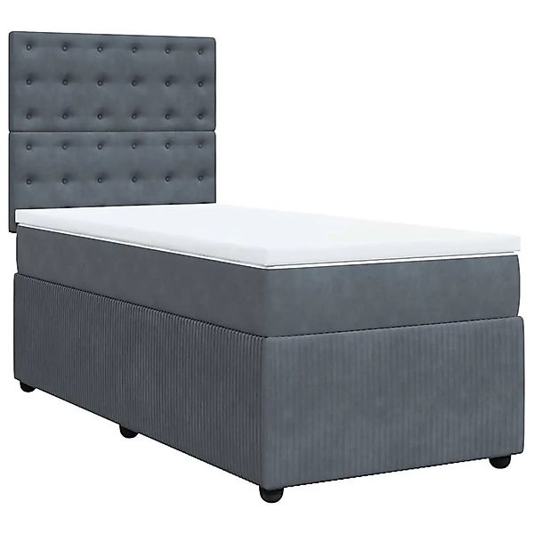 vidaXL Boxspringbett mit Matratze Dunkelgrau 90x190 cm Samt 3294527 günstig online kaufen