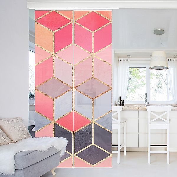 Bilderdepot24 Schiebegardine Flächenvorhang blickdicht Buntes Pastell günstig online kaufen