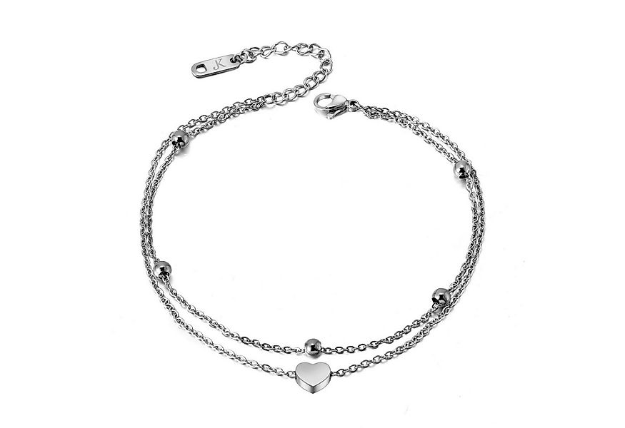 Kim Johanson Fußkette Heart, aus Edelstahl, mit Herz-Anhänger, verstellbar günstig online kaufen