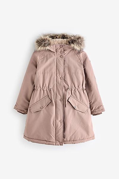 Next Steppmantel Spritzwasserabweisender Parka mit Kunstfellbesatz günstig online kaufen