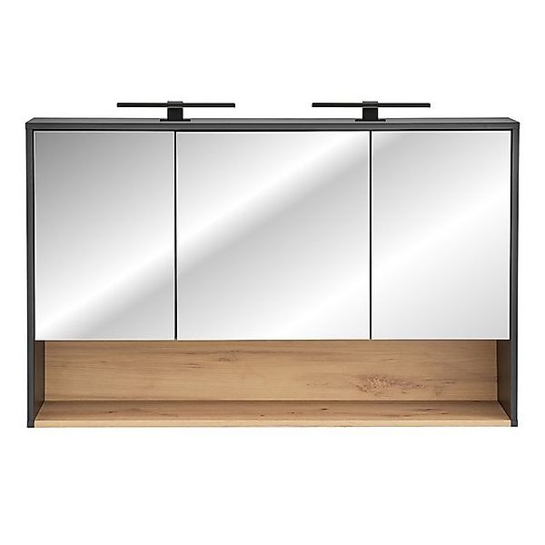 Bad Spiegelschrank 120 cm BOLOGNA-56 inkl. LED Beleuchtung in anthrazit mit günstig online kaufen