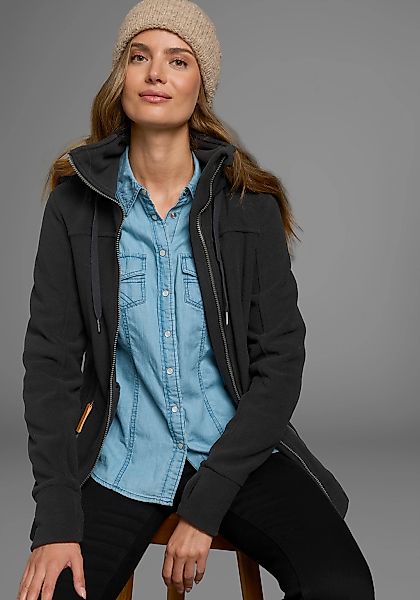 Polarino Fleecejacke, mit Kapuze, aus Fleece, atmungsaktiv, schnell trockne günstig online kaufen