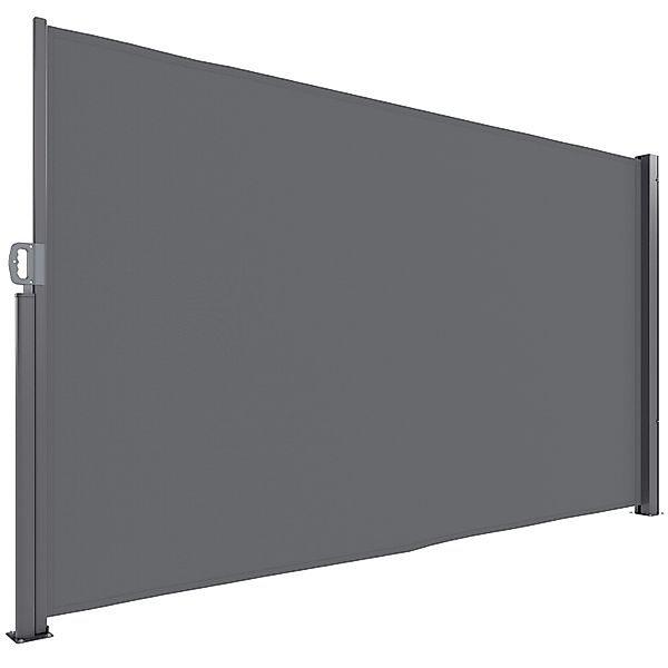 Outsunny Seitenmarkise Aluminium Polyester Dunkelgrau 300L x 180H cm günstig online kaufen