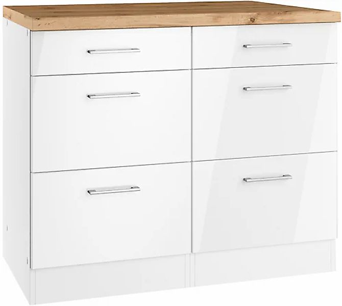 KOCHSTATION Unterschrank »KS-Milan« Auszugschrank 100 cm, matte oder hochgl günstig online kaufen