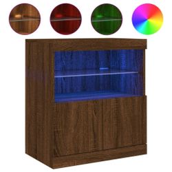 vidaXL Sideboard Sideboard mit LED-Leuchten Braun günstig online kaufen