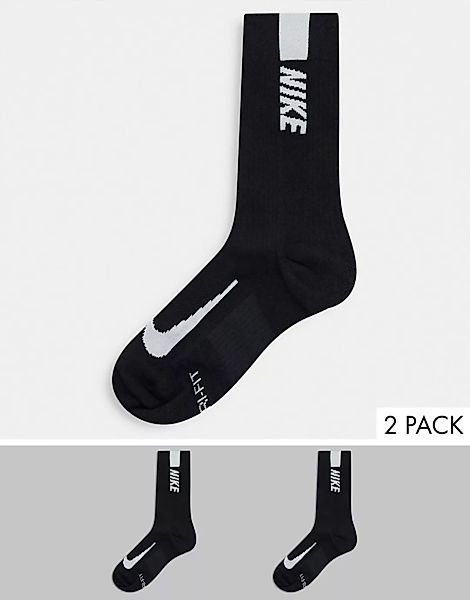 Nike Running – Schwarze Sportsocken im 2er-Pack günstig online kaufen