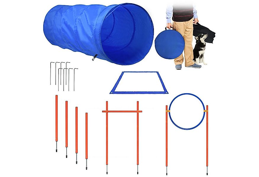FIVMEN Agility-Hürde Trainingsset mit Hundetunnel Hindernisse Springring Tr günstig online kaufen