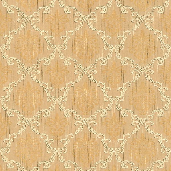 Bricoflor Barock Tapete in Gold Gelb Elegant Vlies Textiltapete mit Ornamen günstig online kaufen