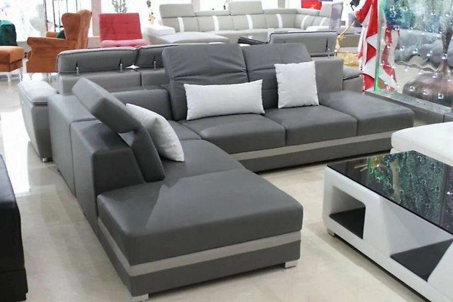 JVmoebel Ecksofa Deisgner Wohnlandschaft Couch Polster Sofa Ecksofa Grau So günstig online kaufen