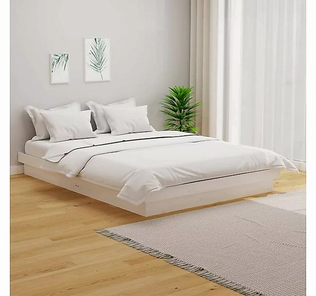 furnicato Bett Massivholzbett Weiß 150x200 cm günstig online kaufen