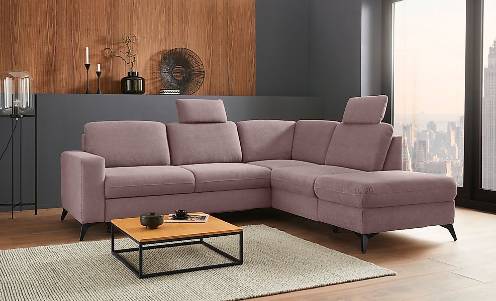 Places of Style Ecksofa Lolland L-Form, Wahlweise mit Bettfunktion und Stau günstig online kaufen