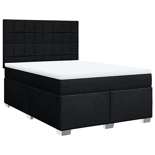 vidaXL Boxspringbett mit Matratze Schwarz 140x200 cm Stoff 3292813 günstig online kaufen