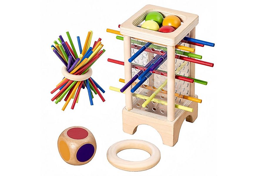 FOUORTUNATE-BEE Lernspielzeug 3-in-1 Holz-Steckspiel mit Farbstäbchen und W günstig online kaufen