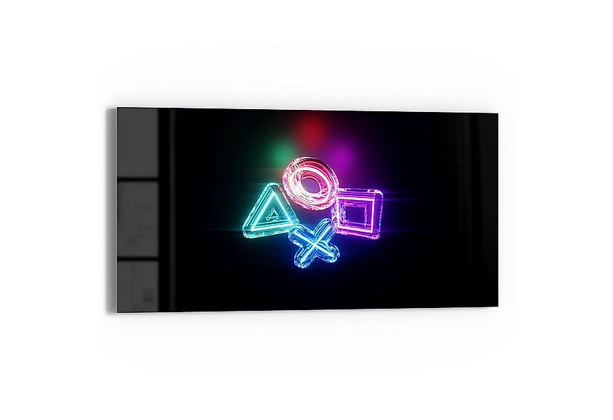 DEQORI Glasbild 'Neon Gaming Symbole', 'Neon Gaming Symbole', Glas Wandbild günstig online kaufen