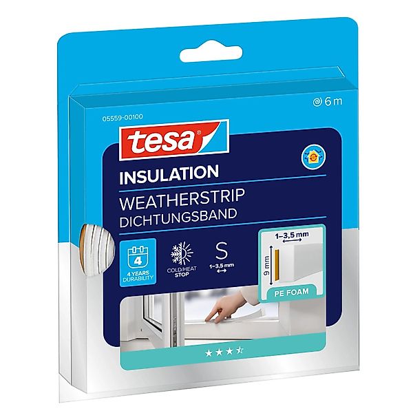 tesa® Insulation Dichtungsband I-Profil Schaumstoff Weiß 6 m günstig online kaufen