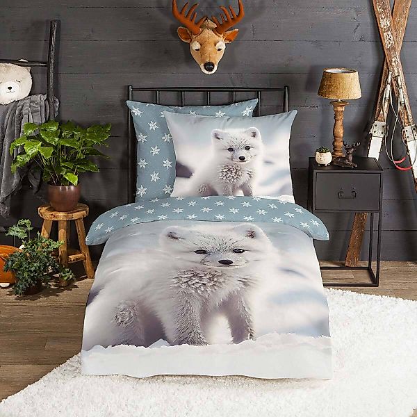 TRAUMSCHLAF Bettwäsche Polarfuchs, Flanell, 2 teilig, günstig online kaufen