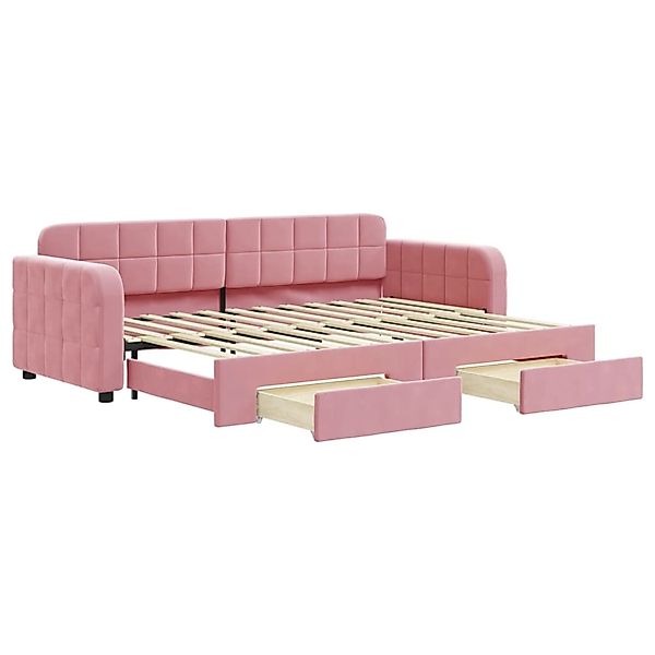 vidaXL Tagesbett Ausziehbar mit Schubladen Rosa 80x200 cm Samt1886449 günstig online kaufen