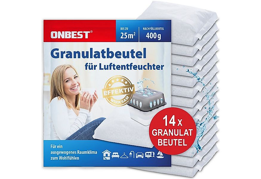 Onbest Luftentfeuchter-Nachfüllpack Set mit 14 x 400 g, Granulat Nachfüllbe günstig online kaufen