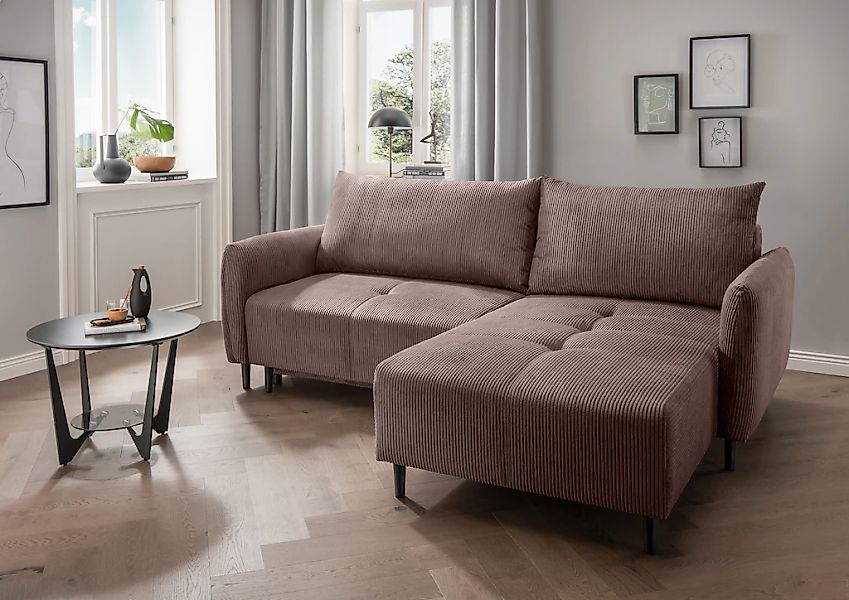 INOSIGN Ecksofa "Mara, L-Form, aktueller Cord Bezug und tolle Farben, schma günstig online kaufen
