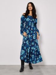 Apricot Maxikleid Floral Bardot Kleid, mit günstig online kaufen