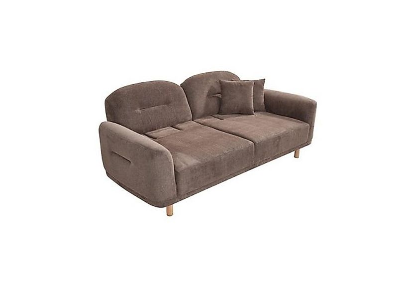 JVmoebel 3-Sitzer Sofa 3 Sitzer Polstersofa Braun Textil Sitz Design Couch günstig online kaufen