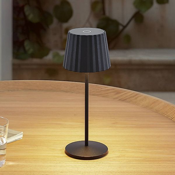 Lindby LED-Akku-Tischleuchte Esali, schwarz, Metall, IP65 günstig online kaufen