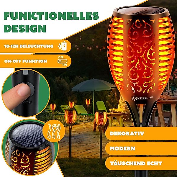 KESSER LED Gartenleuchte, Gartenfackel Solar Set günstig online kaufen