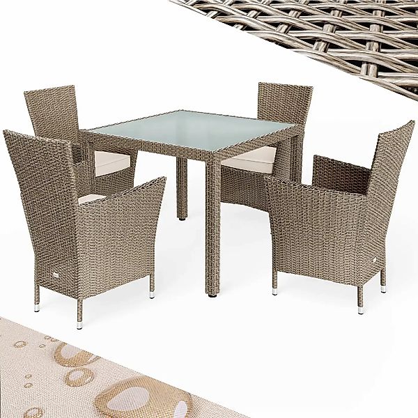 Polyrattan Garten-Sitzgruppe Bali 5-tlg Beige/Creme günstig online kaufen