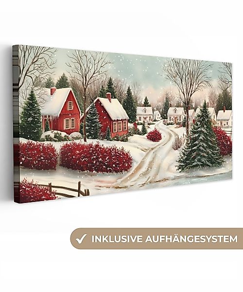 OneMillionCanvasses® Leinwandbild Panorama Weihnachtsstimmung - Ländlich günstig online kaufen