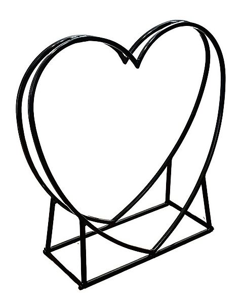 Dekoleidenschaft Kaminholzregal "Herz" aus Metall, Brennholzregal, Feuerhol günstig online kaufen