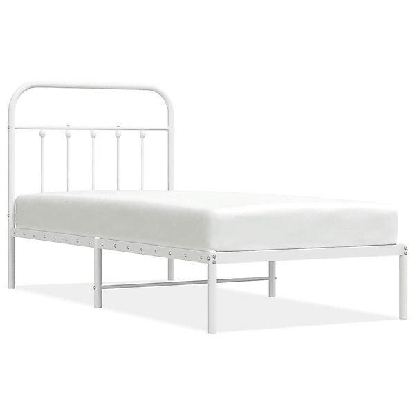 vidaXL Bettgestell mit Kopfteil Metall Weiß 90x190 cm Modell 41796521 günstig online kaufen