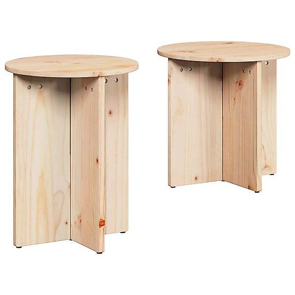 vidaXL Couchtisch 2 Stk Natur 41,5 x 41,5 x 41 cm Massivholz Kiefer 873547 günstig online kaufen