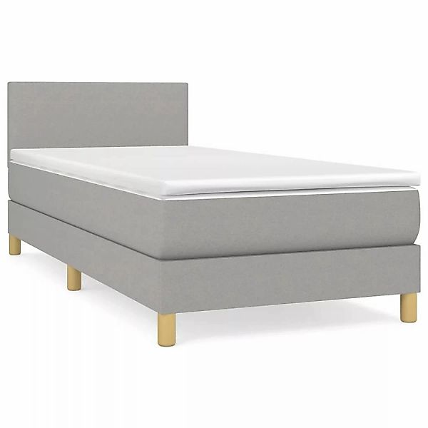 vidaXL Boxspringbett mit Matratze Hellgrau 100x200 cm Stoff1395922 günstig online kaufen