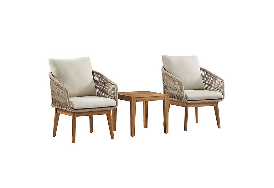 riess-ambiente Gartenlounge-Set ROPE natur taupe– Massivholz & Aluminium mi günstig online kaufen