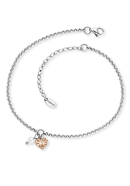 Engelsrufer Fußkette Herz, ERFS-LILHEART-PE-BI, mit Süßwasserzuchtperle günstig online kaufen